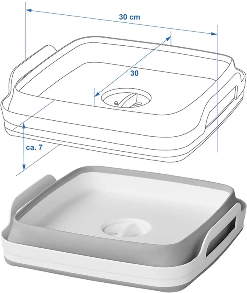 Opvouwbare Wasbak 18L - Met Stop - Afwasbak - Afwasteil - 30x30x20 Cm 5 Opvouwbare Wasbak 18L - Met Stop - Afwasbak - Afwasteil - 30x30x20 Cm - Afbeelding 3