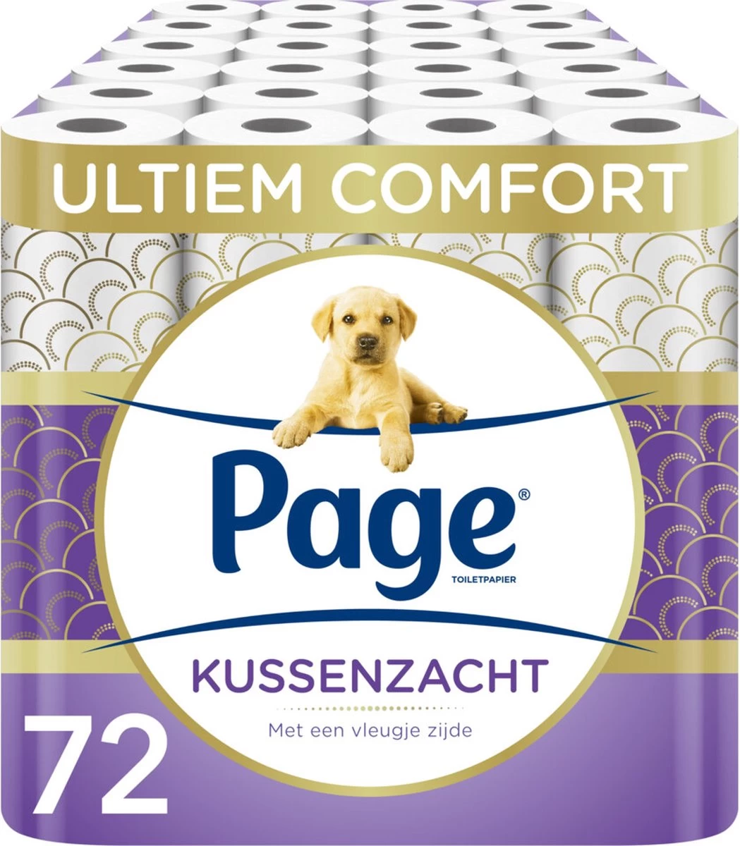 Page Toiletpapier - 72 Rollen - Kussenzacht Wc Papier (3-laags) - Voordeelverpakking 3 Page Toiletpapier - 72 Rollen - Kussenzacht Wc Papier (3-laags) - Voordeelverpakking