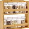 ACAZA Ophangbaar Kruidenrek Met 10 Glazen Kruidenpotjes, Spice Rack, Keuken Rek, Kruiden Organizer Voor Specerijen, Peper, Zout, 26 Cm Breed, Bamboe
