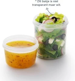 Lock&Lock Yoghurtbeker - Yoghurt Beker To Go - Muesli Beker To Go - Lunchpot - Lunchbeker - Medium - 560 Ml + 310 Ml - Wit -Huishoudproducten Verkoop 1101x1200 1