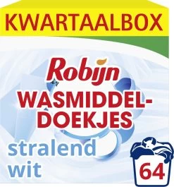 Robijn Classics Stralend Wit Wasmiddeldoekjes - 4 X 16 Wasstrips - Voordeelverpakking -Huishoudproducten Verkoop 1117x1200