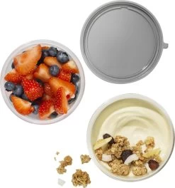 Lock&Lock Yoghurtbeker - Yoghurt Beker To Go - Muesli Beker To Go - Lunchpot - Lunchbeker - Medium - 560 Ml + 310 Ml - Wit -Huishoudproducten Verkoop 1121x1200 2
