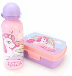 Broodtrommel + Drinkfles Unicorn | Lunchbox Voor Kinderen | Eenhoorn Roze LS03a -Huishoudproducten Verkoop 1141x1200 1
