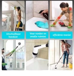 Merkloos Scrubclean Elektrische Schoonmaakborstel-7 In 1 Schrobber Met Steel-2 Standen Poetsmachine-max 130cm-badkamer/keuken/auto +gratis Houder -Huishoudproducten Verkoop 1159x1200 4