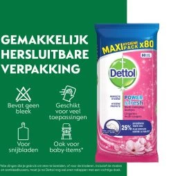 Dettol - Schoonmaakdoekjes - Power & Fresh - Kersenbloesem - 4 X 80 Stuks - Voordeelverpakking 13 Dettol - Schoonmaakdoekjes - Power & Fresh - Kersenbloesem - 4 X 80 Stuks - Voordeelverpakking -Huishoudproducten Verkoop 1165x1200 3