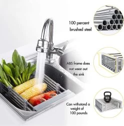 IBright Verstelbare Keukenrek - Gootsteen Mand - Afdruiprek – Vergiet – Verstelbaar In Lengte - Uitschuifbaar - RVS Grijs 24 IBright Verstelbare Keukenrek - Gootsteen Mand - Afdruiprek – Vergiet – Verstelbaar In Lengte - Uitschuifbaar - RVS Grijs -Huishoudproducten Verkoop 1174x1200