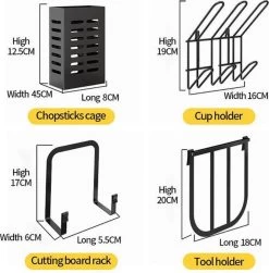 Doogo® Afdruiprek Met Lekbak 2 Laags – Inklapbaar - Muur Hangen Mogelijke - Afwasrek – Met 2 Lekbakken – Extra Accessories Voor Servies En Snijplanken - RVS -Huishoudproducten Verkoop 1180x1200 4