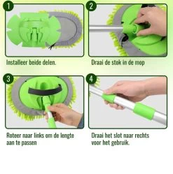 Merkloos Professionele Telescopische Wasborstel + Tonova Pen - Auto Schoonmaakborstel - Anti Slip - Auto, Caravan & Camper - Uitschuifbaar - Groen -Huishoudproducten Verkoop 1190x1200 12