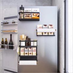 Merkloos Multifunctioneel Ophangbaar Keukenrek Of Badrek- Multifunctioneel Organiser - Magnetisch - Zwart -Huishoudproducten Verkoop 1196x1200 6