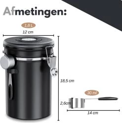 VAIVE Koffieblik - Koffiebus - Koffieblikbewaarblik - Bewaarbus Koffie - Voorraadpotten - Voorraadbussen - Voorraadbus -1.8L -Huishoudproducten Verkoop 1197x1200 7