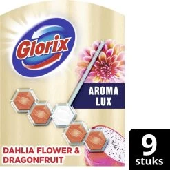 Glorix Aroma Lux Dahlia Flower & Dragonfruit - 9 Toiletblokken - Halfjaarbox - Voordeelverpakking -Huishoudproducten Verkoop 1198x1200 16