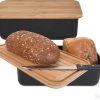 Gadgy Broodtrommel Met Bamboe Deksel – Brooddoos Met Snijplank - 36x19.5x11.5 Cm- Zwart -Huishoudproducten Verkoop 1200x1012 2