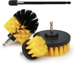 Merkloos 4-delige Borstelset Voor Boormachine - Inclusief Verlengstuk - Opzetborstels - Schrobborstel - Schuurborstel - Schoonmaakborstel - Tapijtreiniger - Brush - Geel - Gratis Verzending -Huishoudproducten Verkoop 1200x1016 4