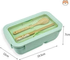 BentoBros® Duurzame Bento Box - Broodtrommel - Lunchtrommel - Lunchbox - Lunchset Voor Kinderen - Brooddoos - Duurzaam Hout - Inclusief Bestek - Voor Volwassenen En Kinderen - 0,85 Liter - Geschikt Voor Magnetron, Vriezer En Vaatwasser - Groen -Huishoudproducten Verkoop 1200x1029 5