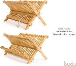 Budu Afdruiprek - Afdruiprekje Van Bamboe Hout - Afdruiprek Voor Afwas - Vaatwasrek - Keukenrek - Inklapbaar - Opvouwbaar - -Huishoudproducten Verkoop 1200x1037 1