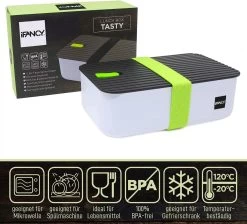 IFancy Lunchbox Tasty - Bento Lunch Box 1000ml - Dicht & Lekvrij Voor Kinderen & Volwassenen - Kantoor & School - BPA Vrij - Vaatwasser Magnetron & Vriezer Lunch Box (Groen) -Huishoudproducten Verkoop 1200x1086 3