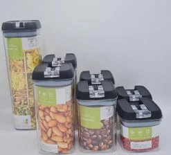 IGOODS - Voorraadpotten - Voorraaddozen- Voorraadboxen 7 Stuks - Met Zwarte Deksel -Huishoudproducten Verkoop 1200x1089 1