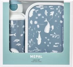 Mepal – Lunchset Campus (pu + Lb) - Ocean – Pop-up Drinkfles En Broodtrommel Voor Kinderen – Little Dutch