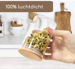 Quality Needz - Voorraadbussen - 250 ML - Glazen Potjes Met Deksel - Kruidenpotjes - 10 Delige Set - BPA-vrij - Gratis Pen & Herschrijfbare Stickers -Huishoudproducten Verkoop 1200x1109 3