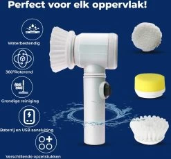 B-care Magic Brush - Elektrische Multifunctionele Schoonmaakborstel - 7 Opzetstukken - Wasborstel - Poetsmachine - Schrobborstel - Handborstel - Werkborstel - Schrobber - Boorborstel - Reinigingsborstel -Huishoudproducten Verkoop 1200x1112 1