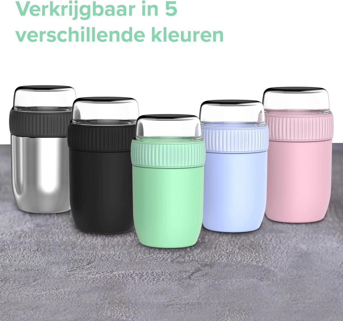 Coninx Thermos Lunchbox - Muesli Beker To Go - Isoleer Lunchpot - Yoghurtbeker To Go - Mueslibeker 840ml (600ml+240ml) - RVS / Roze 12 Coninx Thermos Lunchbox - Muesli Beker To Go - Isoleer Lunchpot - Yoghurtbeker To Go - Mueslibeker 840ml (600ml+240ml) - RVS / Roze - Afbeelding 10