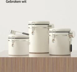 Koffiebonen Opbergbus- Koffiebonen Bewaren - Nieuw Voedsel Bewaren - Kitchen Merchandise - Vooraadbus - Bewaardozen - Kitchen Merchandise - 1.8L Vooraadpot - Voorraadpotten - Gebroken Wit Kleur - Opslagtank Voor Gedroogd Fruit- Opslag Van Koffiebonen -Huishoudproducten Verkoop 1200x1126 3