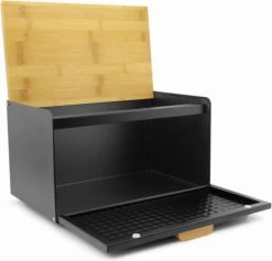 Luxe Broodtrommel Zwart Met Bamboe - Brood Bewaardoos - 36x21x21CM - Rechthoekig -Huishoudproducten Verkoop 1200x1152 4