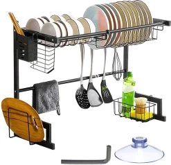 Afdruiprek Droger Zwart Voor Bestek Boven De Gootsteen 65 Cm X 29 Cm X 52 Cm -Huishoudproducten Verkoop 1200x1154 2