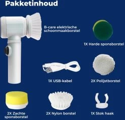B-care Magic Brush - Elektrische Multifunctionele Schoonmaakborstel - 7 Opzetstukken - Wasborstel - Poetsmachine - Schrobborstel - Handborstel - Werkborstel - Schrobber - Boorborstel - Reinigingsborstel -Huishoudproducten Verkoop 1200x1155 2