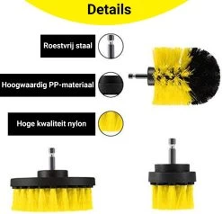 Merkloos 4-delige Borstelset Voor Boormachine - Inclusief Verlengstuk - Opzetborstels - Schrobborstel - Schuurborstel - Schoonmaakborstel - Tapijtreiniger - Brush - Geel - Gratis Verzending -Huishoudproducten Verkoop 1200x1156 13