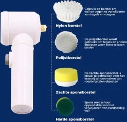 B-care Magic Brush - Elektrische Multifunctionele Schoonmaakborstel - 7 Opzetstukken - Wasborstel - Poetsmachine - Schrobborstel - Handborstel - Werkborstel - Schrobber - Boorborstel - Reinigingsborstel -Huishoudproducten Verkoop 1200x1156 14