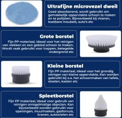 B-care Elektrische Schoonmaakborstel - 4 Opzetstukken - Wasborstel - Poetsmachine - Schrobborstel - Handborstel - Werkborstel - Schrobber - Boorborstel - Schoonmaakmiddelen - Reinigingsborstel 18 B-care Elektrische Schoonmaakborstel - 4 Opzetstukken - Wasborstel - Poetsmachine - Schrobborstel - Handborstel - Werkborstel - Schrobber - Boorborstel - Schoonmaakmiddelen - Reinigingsborstel -Huishoudproducten Verkoop 1200x1161 4