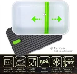 IFancy Lunchbox Tasty - Bento Lunch Box 1000ml - Dicht & Lekvrij Voor Kinderen & Volwassenen - Kantoor & School - BPA Vrij - Vaatwasser Magnetron & Vriezer Lunch Box (Groen) -Huishoudproducten Verkoop 1200x1162 3