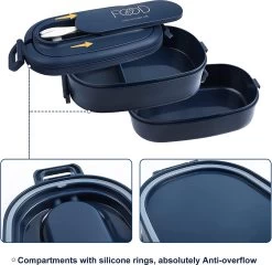 OITUGG Lunchbox Volwassenen: 2-laags Bento Box 1550 Ml Voor Mannen Vrouw - 3-vaks Lunchbox Met Bestek - BPA-vrije Plastic Lunchbox Geschikt Voor Kantoorschool - Magnetronbestendig Vaatwasmachinebestendig (blauw) -Huishoudproducten Verkoop 1200x1165 1