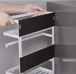 Merkloos Multifunctioneel Ophangbaar Keukenrek Of Badrek- Multifunctioneel Organiser - Magnetisch - Zwart -Huishoudproducten Verkoop 1200x1166