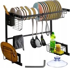 Afdruiprek Droger Zwart Voor Bestek Boven De Gootsteen 65 Cm X 29 Cm X 52 Cm -Huishoudproducten Verkoop 1200x1167 2