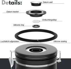 VAIVE Koffieblik - Koffiebus - Koffieblikbewaarblik - Bewaarbus Koffie - Voorraadpotten - Voorraadbussen - Voorraadbus -1.8L -Huishoudproducten Verkoop 1200x1167 5