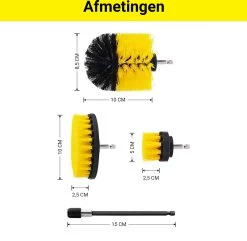 Merkloos 4-delige Borstelset Voor Boormachine - Inclusief Verlengstuk - Opzetborstels - Schrobborstel - Schuurborstel - Schoonmaakborstel - Tapijtreiniger - Brush - Geel - Gratis Verzending -Huishoudproducten Verkoop 1200x1170 9