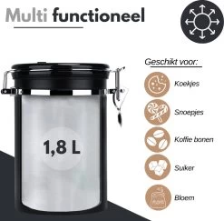 VAIVE Koffieblik - Koffiebus - Koffieblikbewaarblik - Bewaarbus Koffie - Voorraadpotten - Voorraadbussen - Voorraadbus -1.8L -Huishoudproducten Verkoop 1200x1179 2