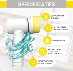 Lenga Elektrische Schoonmaakborstel - 5 In 1 Borstel - Oplaadbaar - Wasborstel - Schoonmaakmiddelen - Schrobborstels -Huishoudproducten Verkoop 1200x1179 3