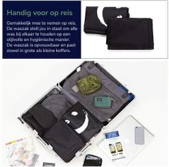 Wonair - Grote Waszak - Laundry Bag - Wash Me - 60x90cm - Zwart - Met Trekkoord -Huishoudproducten Verkoop 1200x1187