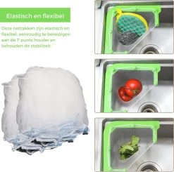 Merkloos Gootsteen Organizer - Gootsteen Afval Netje - Gootsteenontstopper - Spoelbak - Incl. 50 Netjes -Huishoudproducten Verkoop 1200x1191 1