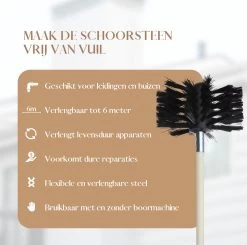 Waay Lifestyle Schoorsteenveegset - Schoorsteenborstel 6 Meter - Schoorsteenreiniger - Schrobborstels - Schoorsteenveger - Flexibele Steel - Geschikt Voor Boormachine - Wit -Huishoudproducten Verkoop 1200x1191 10