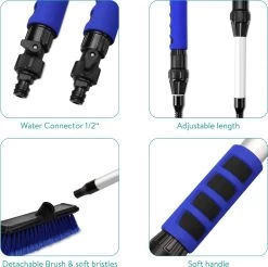 Navaris Telescopische Autowasborstel - Watergevoerde Wasborstel Voor Auto's En Ramen Met Uitschuifbare Lange Handgreep En Zachte Haren - Blauw -Huishoudproducten Verkoop 1200x1193 4