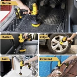 Merkloos 4-delige Borstelset Voor Boormachine - Inclusief Verlengstuk - Opzetborstels - Schrobborstel - Schuurborstel - Schoonmaakborstel - Tapijtreiniger - Brush - Geel - Gratis Verzending -Huishoudproducten Verkoop 1200x1195 8
