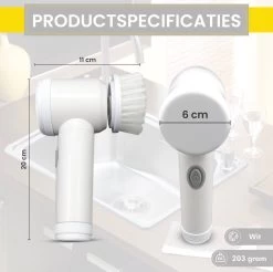 Lenga Elektrische Schoonmaakborstel - 5 In 1 Borstel - Oplaadbaar - Wasborstel - Schoonmaakmiddelen - Schrobborstels -Huishoudproducten Verkoop 1200x1197 25