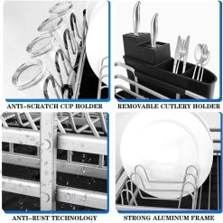 Doogo® Afdruiprek Met Bestekkorf En Lekbak Voor Keukenborden En Bestek Afdruiprek Met Draaibare Uitloop -Huishoudproducten Verkoop 1200x1199 7
