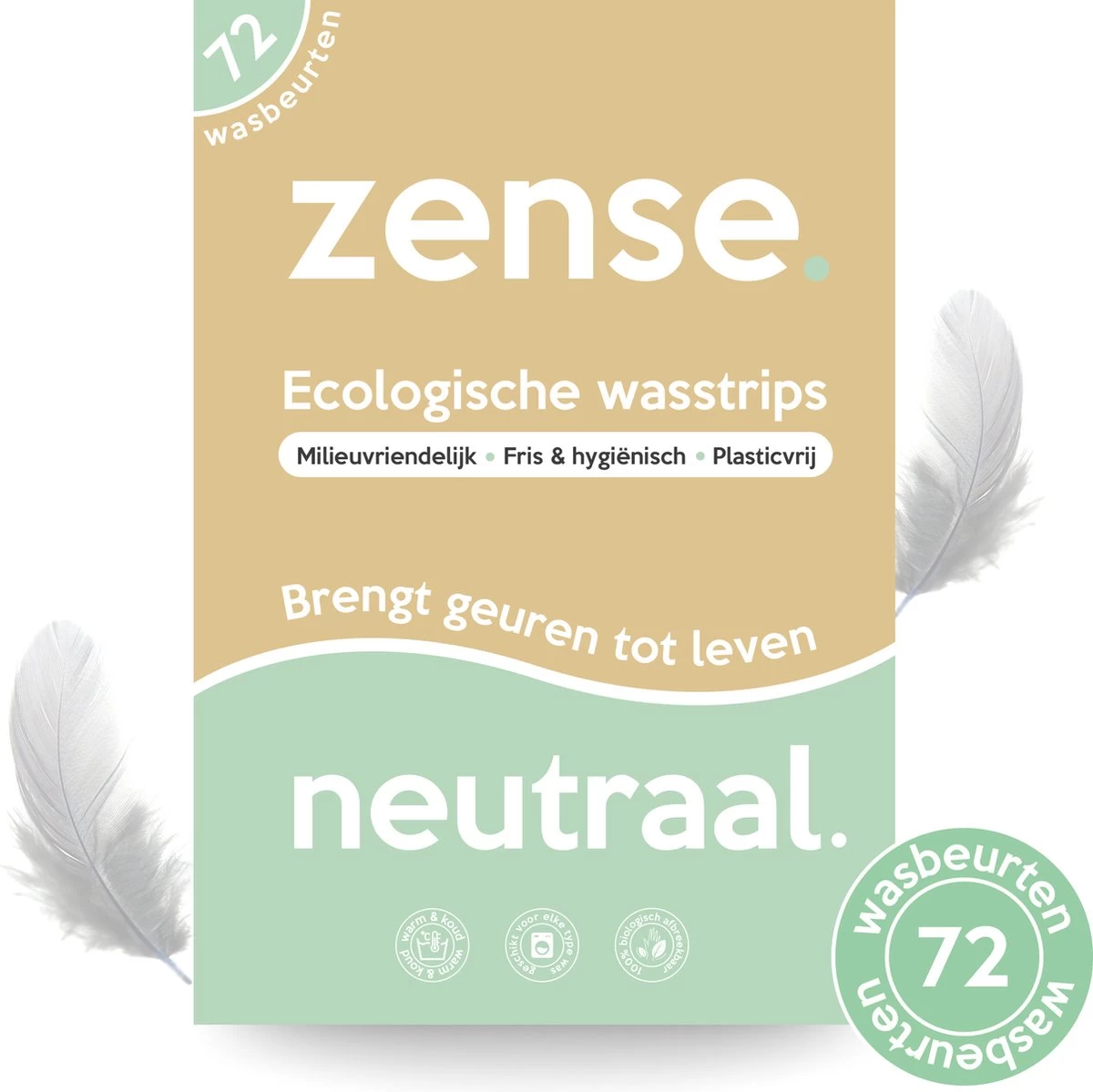 Zense Eco Wasmiddel Wasstrips - 72 Grote Wasbeurten - Neutraal - Wasmiddeldoekjes 3 Zense Eco Wasmiddel Wasstrips - 72 Grote Wasbeurten - Neutraal - Wasmiddeldoekjes