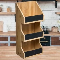 Merkloos Decopatent® 3 Laags Keuken Opbergrek - Staand Rek 3 Etages - Keukenrek - Bamboe Hout - Etagere Rek - Kruidenrek - Keuken Organizer -Huishoudproducten Verkoop 1200x1200 1062