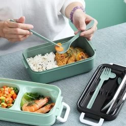 Lunchbox - Meal Prep Bakjes - Lunch Box Met Deksel - Meal Prep – Bento Box - Lunchtrommel Met Bestek Blauw -Huishoudproducten Verkoop 1200x1200 1099